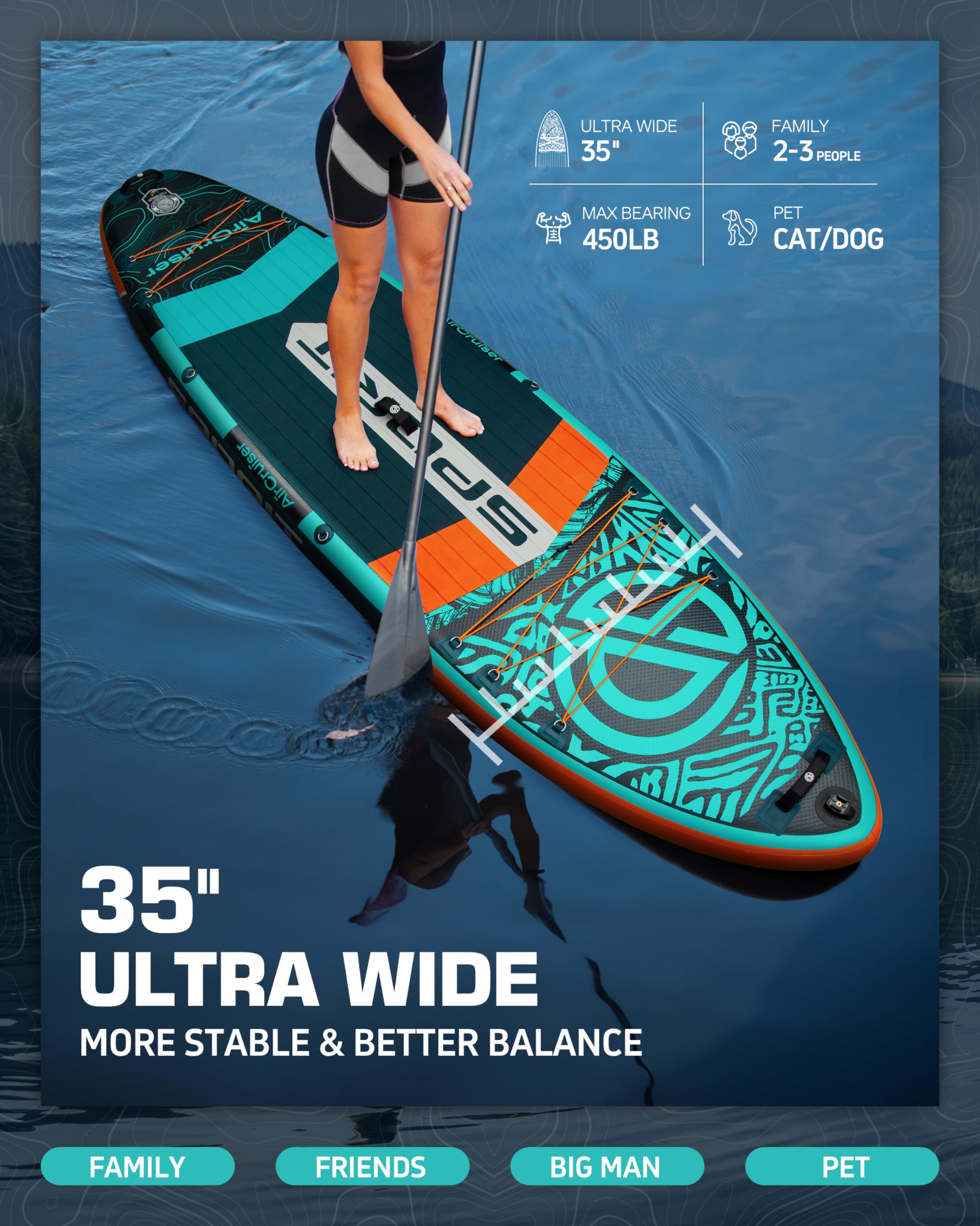 DAMA 11&#39;6&quot;×35&quot;×6&quot; Extra Wide Inflatable DAMA 11'6